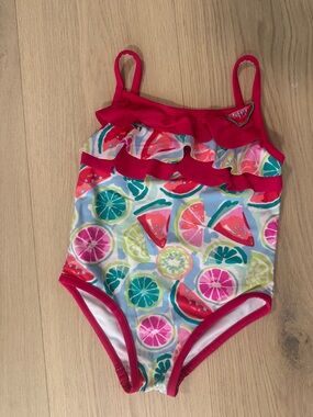 Tommy Bahama Pink Citrus Ruffle One-Piece Swimsuit